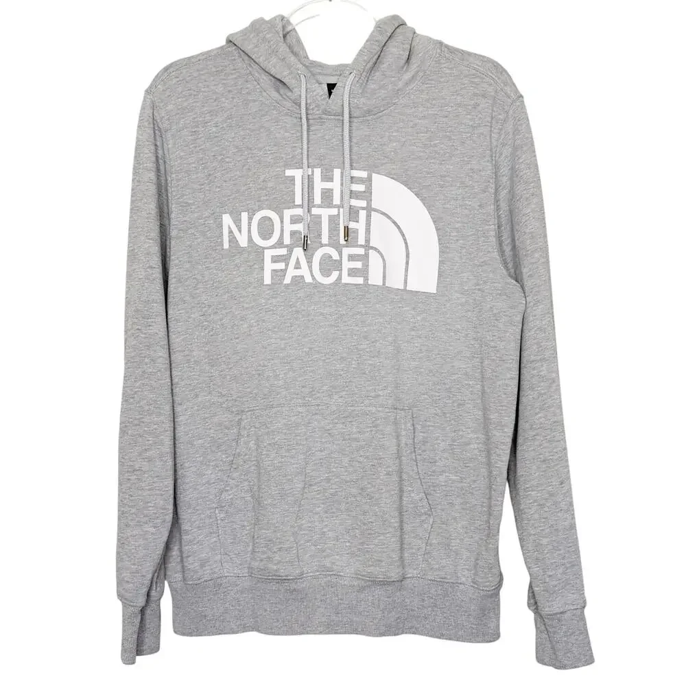 THE NORTH FACE Evolution Half Dome Hoodie Fleece Pale Grey Heather Mens Size L